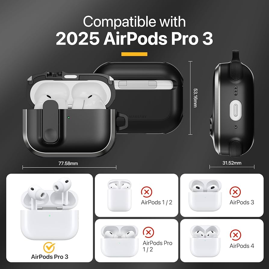 Amazon.com: MAGEASY Odyssey AirPods Pro 3 Case Cover with Built-in